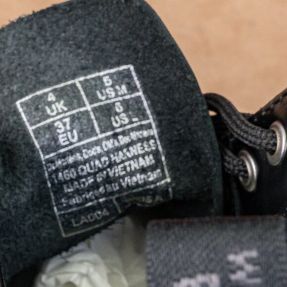 Dr Marten Women Quad Harness Moto Black Leather Lace-up Platform Boots M5 W6 - Picture 7 of 8